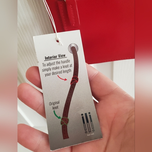 NWT ILI New York Red Leather Crossbody Bag Organizer on a string - Picture 4 of 12